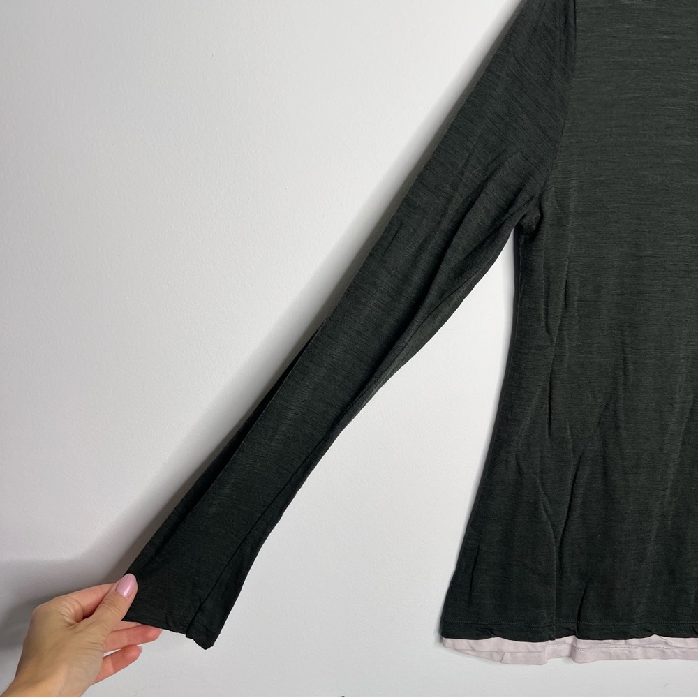 Whyci Milano Women Black Wool Nylon Long Sleeve Shirt Top Size EU 42 (US 8) C9 - Picture 2 of 7